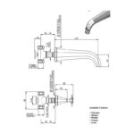 Perrin & Rowe Deco Crosstop 3 Hole Wall Bath Filler Pewter