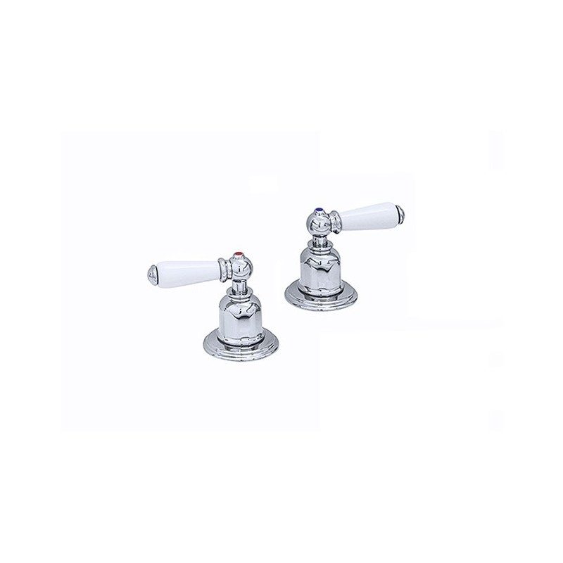 Perrin & Rowe Pair of 3/4" Deck Valves with Lever Handles Chrome