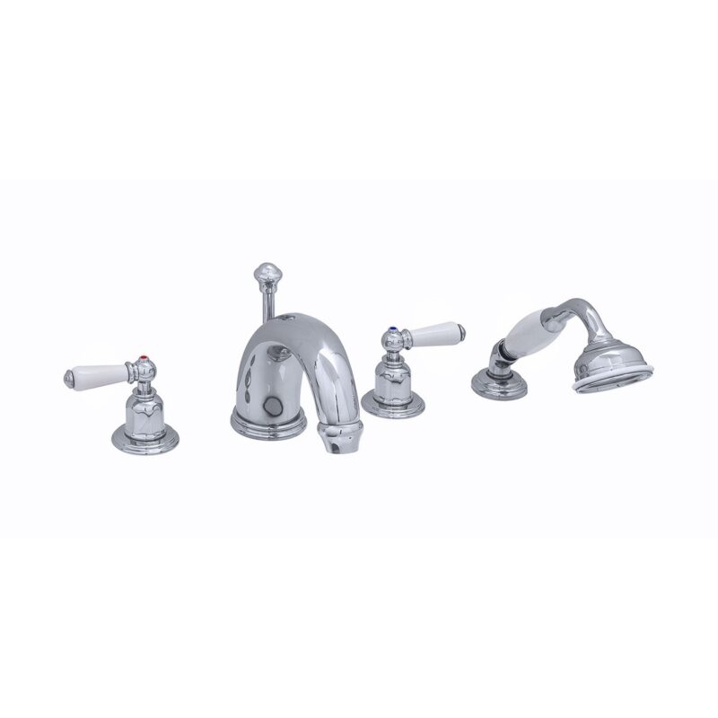 Perrin & Rowe 7" 4 Hole Bath Set with Lever Handles Gold