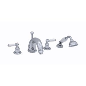 Perrin & Rowe 7" 4 Hole Bath Set with Lever Handles Pewter