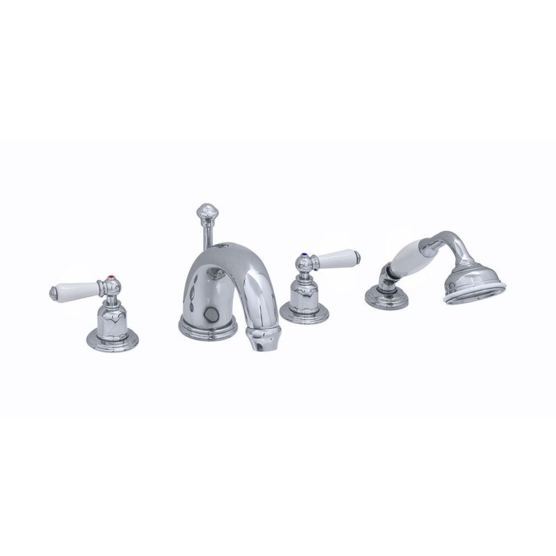 Perrin & Rowe 7" 4 Hole Bath Set with Lever Handles Pewter Perrin & Rowe 7" 4 Hole Bath Set with Lever Handles Pewter