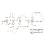 Perrin & Rowe 10" 4 Hole Crosshead Bath Set & Handshower Pewter