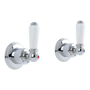 Perrin & Rowe Traditional 1/2" Wall Valves Pair with Lever Handles