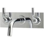 Perrin & Rowe Wall Mounted 3 Hole Basin Set on Back Plate Chrome