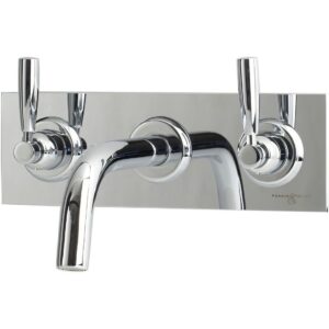 Perrin & Rowe Wall Mounted 3 Hole Basin Set on Back Plate Chrome