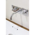 Perrin & Rowe Wall Mounted 3 Hole Basin Set on Back Plate Chrome