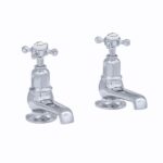 Perrin & Rowe Pair of Bath Taps with Crosshead Handles Nickel
