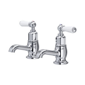 Perrin & Rowe Traditional Basin Taps with Lever Handles Chrome