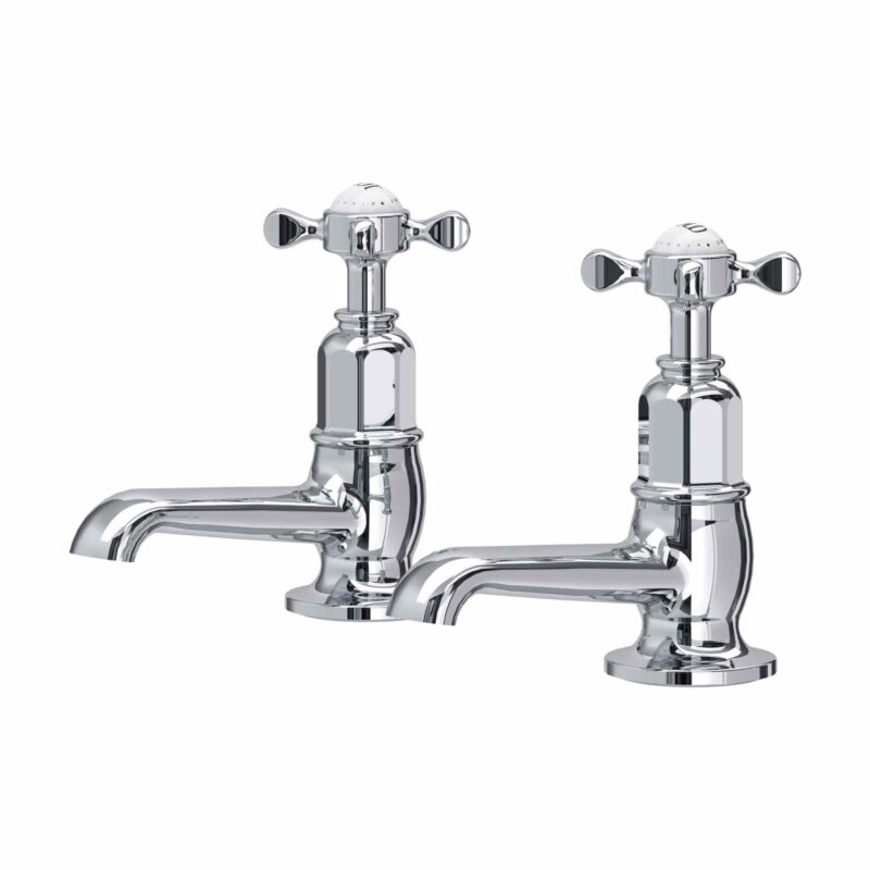 Perrin & Rowe Traditional Pair of Basin Taps Crosshead Chrome Perrin & Rowe Traditional Pair of Basin Taps Crosshead Chrome