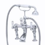 Perrin & Rowe Traditional Lever Bath Shower Mixer Pewter