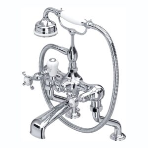 Perrin & Rowe Traditional Bath Shower Mixer & Unions Crosstop