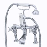 Perrin & Rowe Traditional Crosstop Bath Shower Mixer Nickel