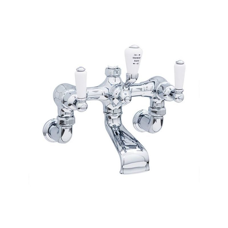 Perrin & Rowe Traditional Bath Shower Mixer & Wall Unions, Lever