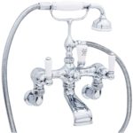 Perrin & Rowe Traditional Lever Wall Bath Shower Mixer Nickel