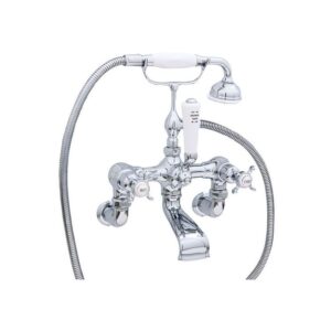 Perrin & Rowe Traditional Bath Shower Mixer & Wall Unions, Cross