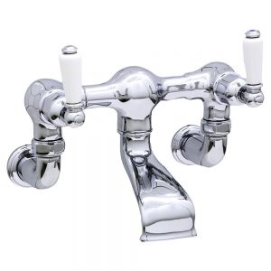 Perrin & Rowe Bath Filler Lever Handles & Wall Unions Pewter