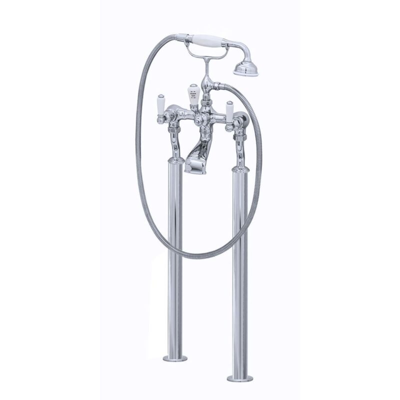 Perrin & Rowe Traditional Bath Shower Mixer & Floor Legs, Lever