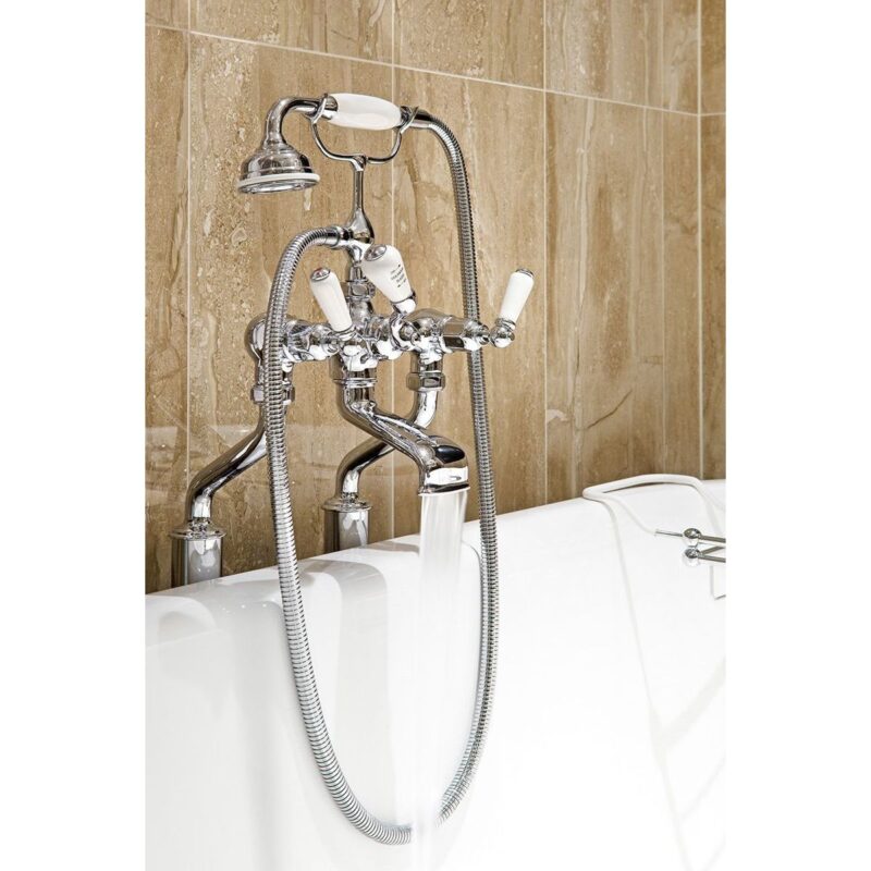 Perrin & Rowe Traditional Bath Shower Mixer & Floor Legs, Lever