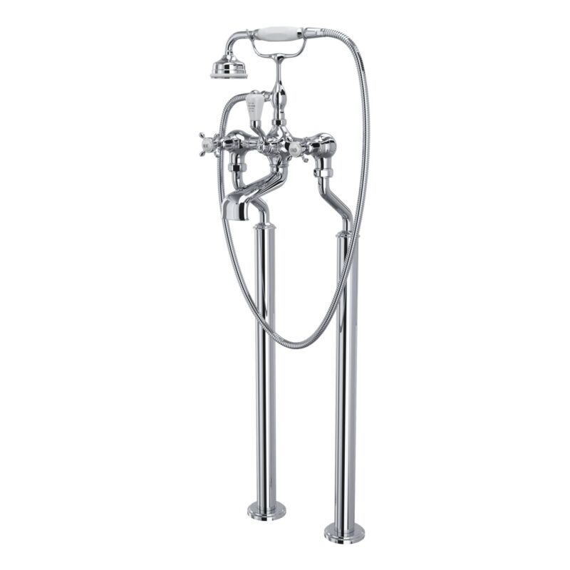 Perrin & Rowe Traditional Floor Bath Shower Mixer Crosstop Perrin & Rowe Traditional Floor Bath Shower Mixer Crosstop