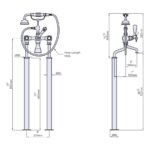 Perrin & Rowe Traditional Floor Bath Shower Mixer Crosstop
