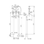 Perrin & Rowe Traditional Bath Shower Mixer Tap & Floor Legs