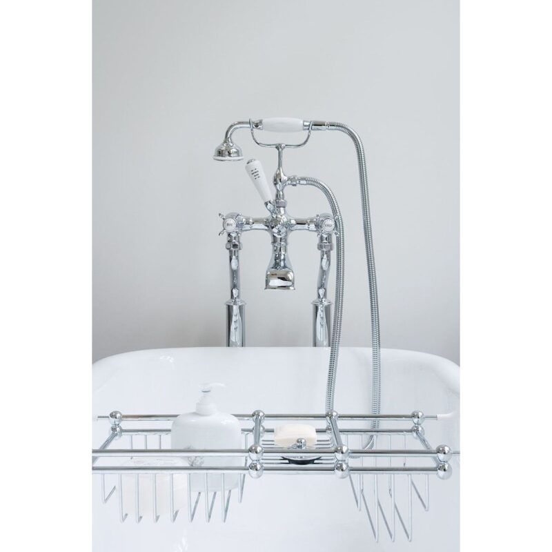 Perrin & Rowe Traditional Bath Shower Mixer & Floor Legs, Cross