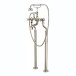 Perrin & Rowe Traditional Crosstop Floor Bath Shower Mixer Nickel