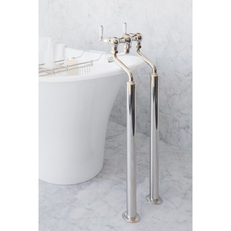 Perrin & Rowe Traditional Lever Floor Bath Filler Chrome