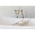 Perrin & Rowe Bath Filler with Lever Handles & Floor Legs Gold