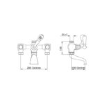 Perrin & Rowe Traditional Bath Shower Mixer No Unions, Cross