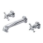 Perrin & Rowe Traditional Wall Basin Mixer with Crosstop Handles