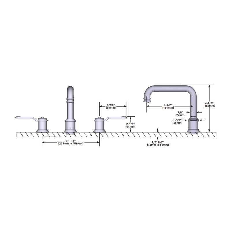 Perrin & Rowe Armstrong 3 Hole Basin Mixer Nickel