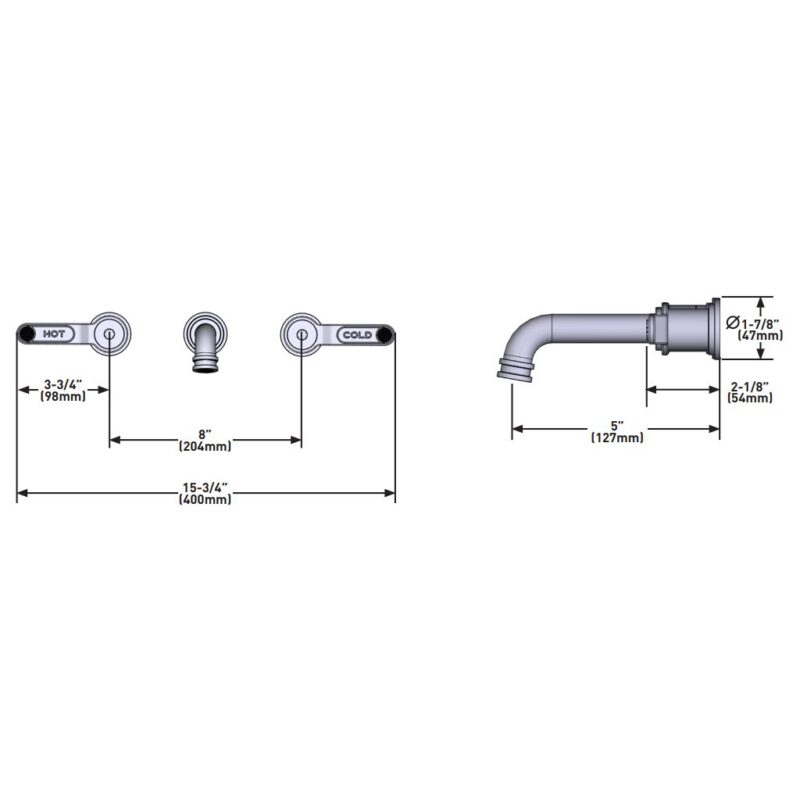 Perrin & Rowe Armstrong Wall Basin Mixer Nickel