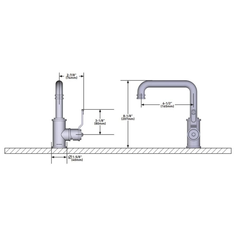 Perrin & Rowe Armstrong Single Lever Basin Mixer Pewter