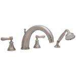 Perrin & Rowe Georgian 4 Hole 10" C-Spout Bath Tap Set, Lever