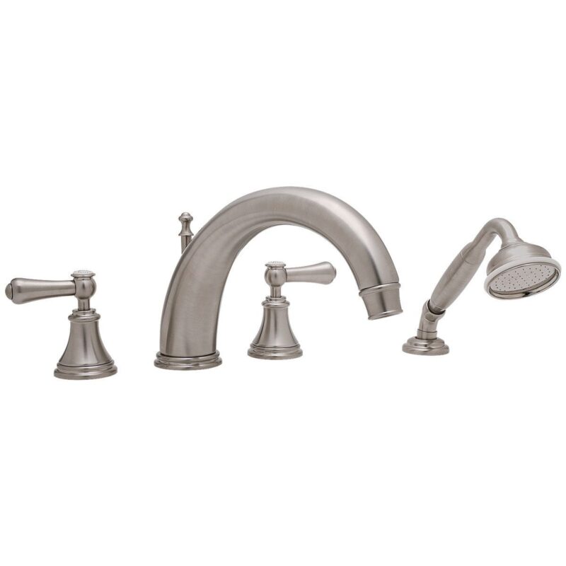 Perrin & Rowe Georgian 4 Hole 10" C-Spout Bath Tap Set, Lever