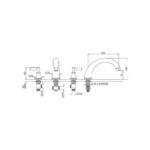 Perrin & Rowe Georgian 3 Hole Bath Filler with 10" Spout, Lever