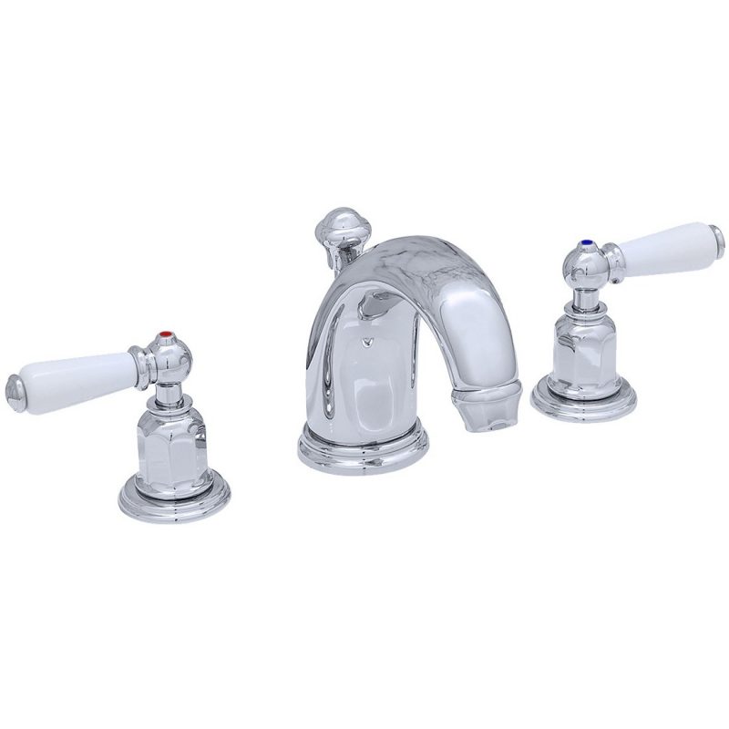 Perrin & Rowe 3 Hole Lever Basin Set High Neck Spout Gold