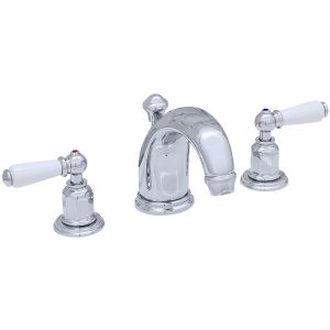 Perrin & Rowe 3 Hole Lever Basin Set High Neck Spout Pewter