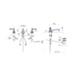 Perrin & Rowe Traditional 3 Hole Lever Basin Mixer Low Spout Chrome