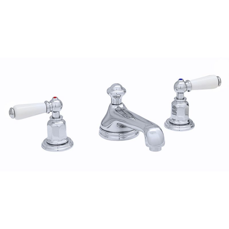 Perrin & Rowe 3 Hole Lever Basin Set Low Spout Nickel