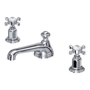 Perrin & Rowe Traditional 3 Hole Crosshead Basin Mixer Chrome