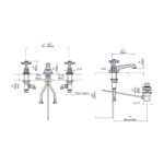 Perrin & Rowe Traditional 3 Hole Crosshead Basin Mixer Chrome
