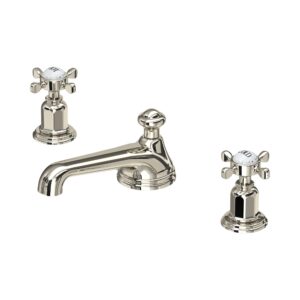 Perrin & Rowe Traditional 3 Hole Basin Mixer Crosshead Nickel