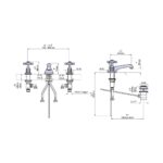 Perrin & Rowe Traditional 3 Hole Basin Mixer Crosshead Nickel