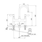Perrin & Rowe Georgian 3 Hole Bridge Mixer, Lever
