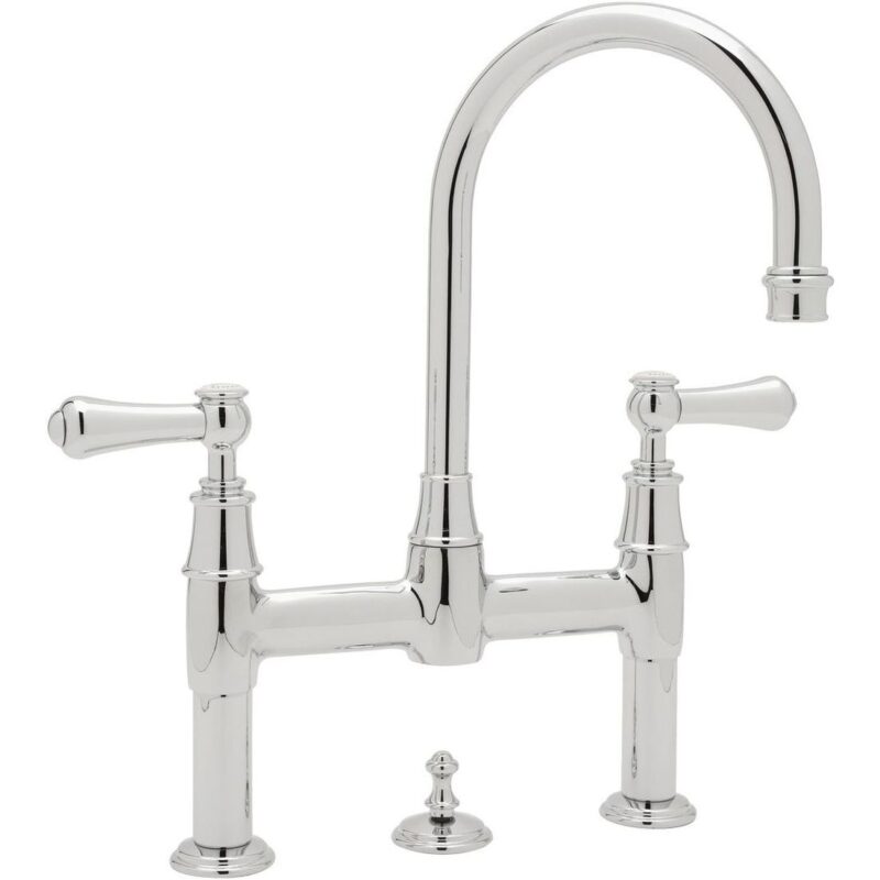 Perrin & Rowe Georgian Lever Bridge Basin Mixer Pewter