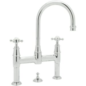 Perrin & Rowe Georgian 3 Hole Bridge Mixer, Cross