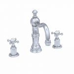 Perrin & Rowe 3 Hole Crosshead Basin Set Country Spout Chrome
