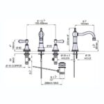 Perrin & Rowe Georgian 3 Hole Country Spout Basin Mixer, Lever